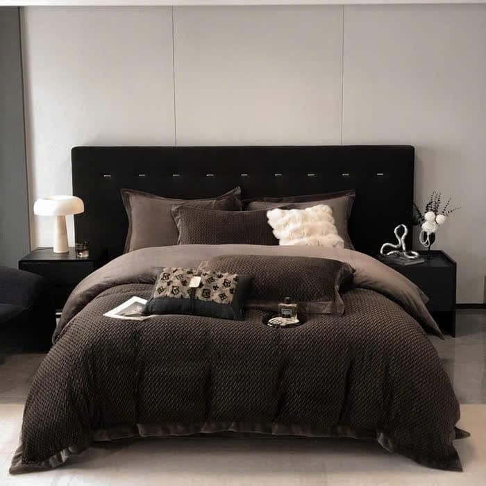 Bộ chăn ga gối nỉ mịn Jacquard nhuộm sợi 2 màu