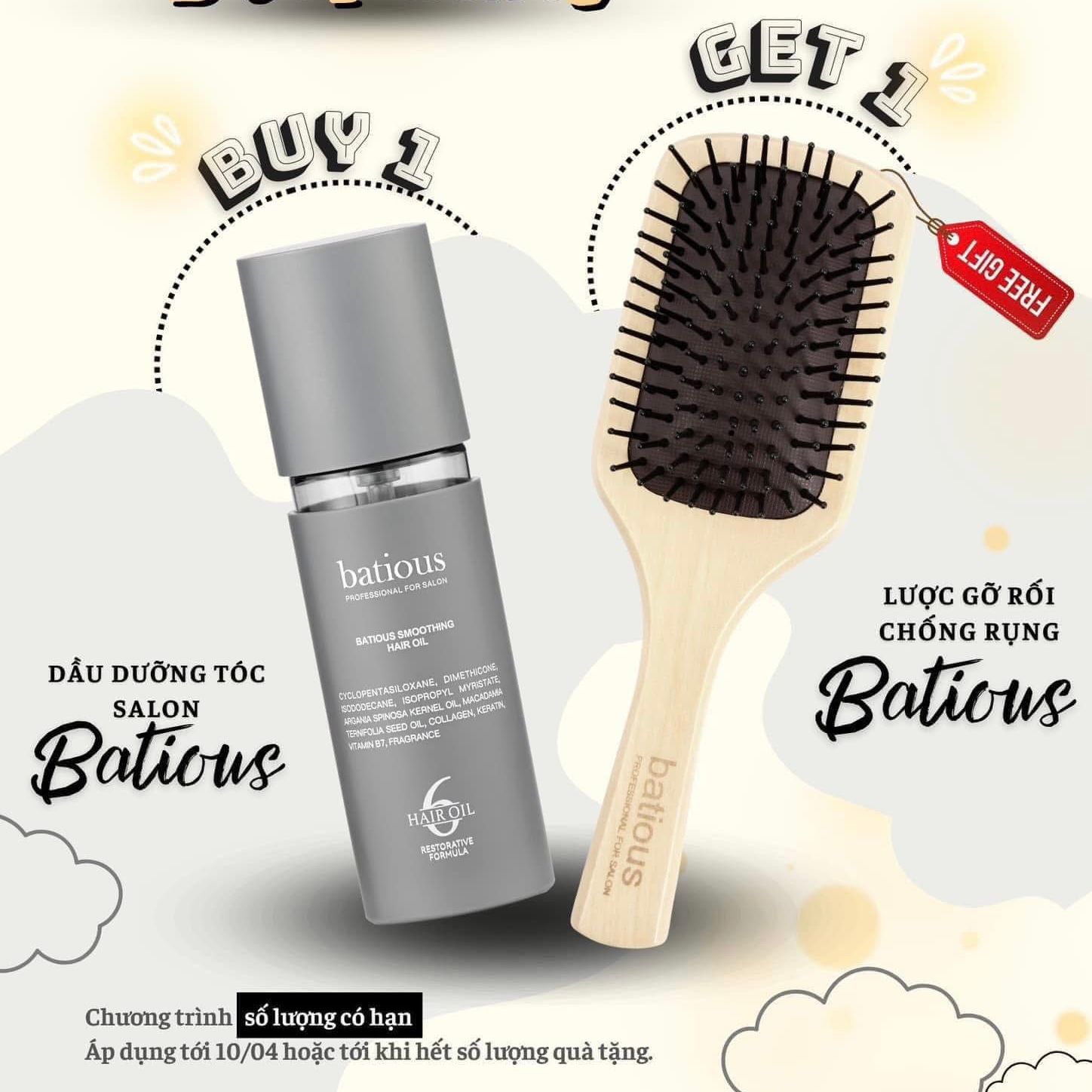 Bộ dầu dưỡng tóc kèm lược Batious