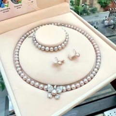 Bộ trang sức ngọc trai tím hồng