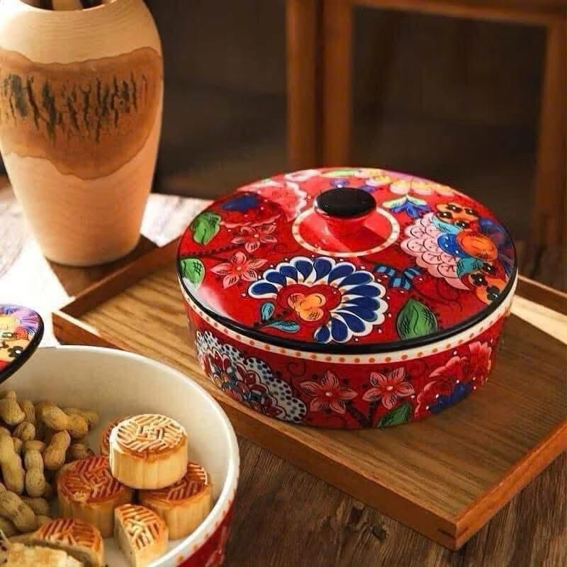 Khay đựng bánh kẹo gốm sứ Smsom cao cấp