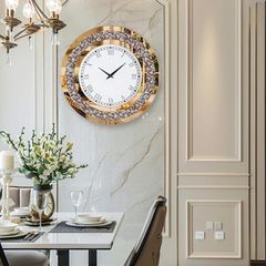 Đồng Hồ Treo Tường Pha Lê Tráng Gương Diamond Gold 50cm