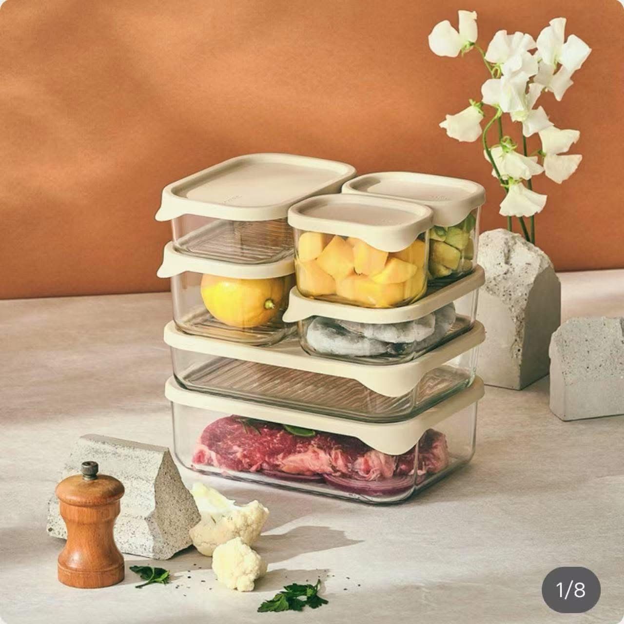 Bộ 7 hộp bảo quản thực phẩm Glasslock