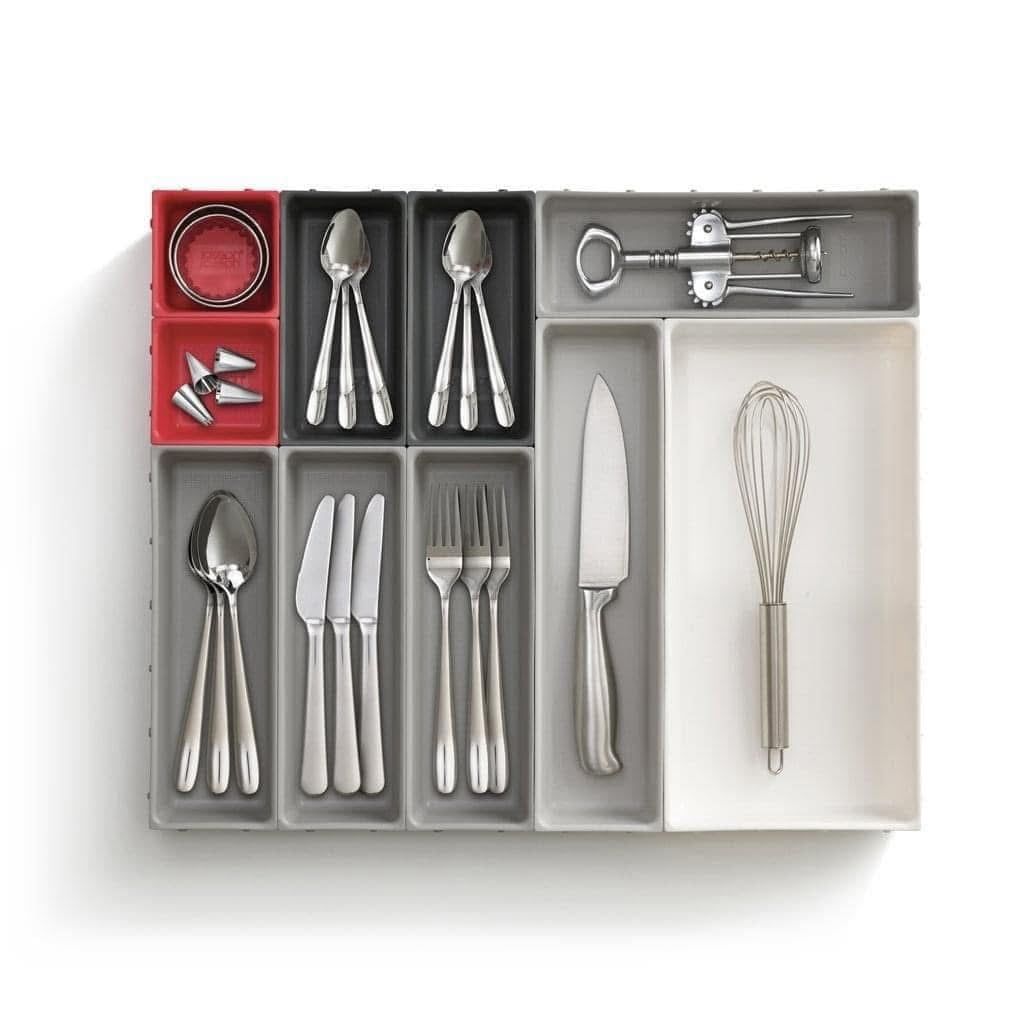 Bộ 10 khay chia ngăn kéo đựng đồ Joseph Joseph Duo đỏ xám 851676