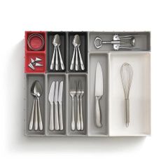 Bộ 10 khay chia ngăn kéo đựng đồ Joseph Joseph Duo đỏ xám 851676