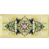 Đĩa/khay chữ nhật Wonderlust Waterlily sứ xương viền vàng 22K