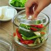 Hũ muối dưa cà thuỷ tinh kèm đĩa nén SP Sauce Nhật Bản 800ml