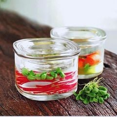 Hũ muối dưa cà thuỷ tinh kèm đĩa nén SP Sauce Nhật Bản 800ml