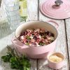 Nồi gang Le Creuset Brater Rund Evo 20cm Shell Pink màu hồng