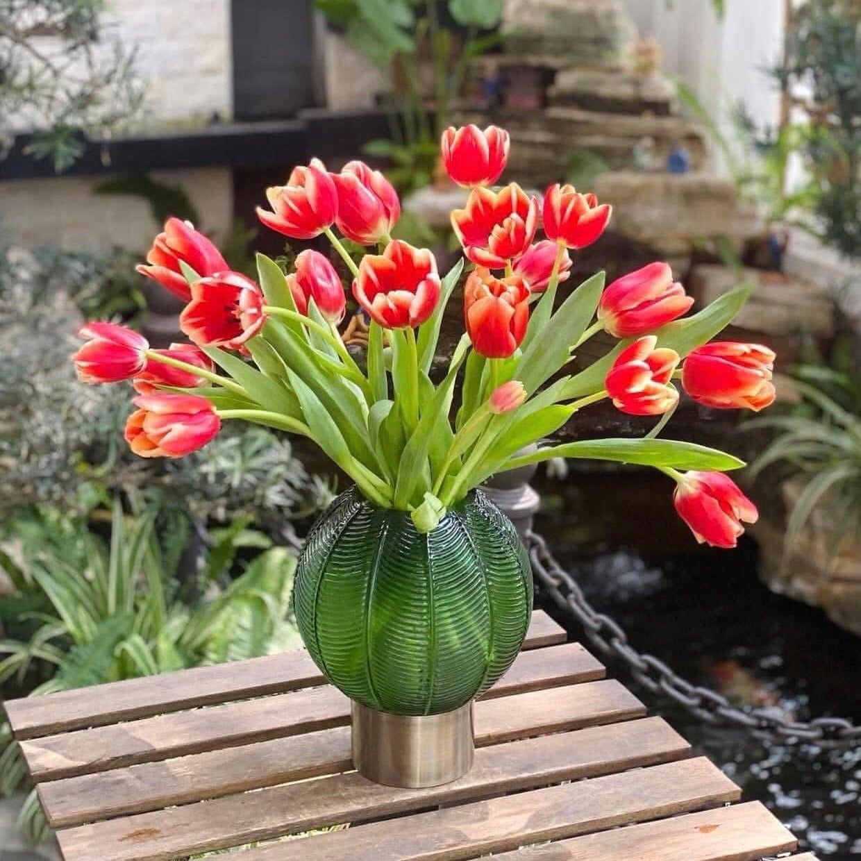 Lọ hoa pha lê Begonia cao cấp