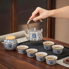 Bộ Ấm Trà 10 món hoa cúc cổ Vintage