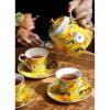 Bộ ấm trà vàng & tách đĩa trà sứ xương Amineer