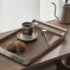 Khay gỗ nâu tay cầm Inox Creative Design