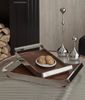 Khay gỗ nâu tay cầm Inox Creative Design