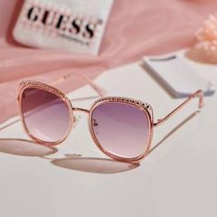 Kính thời trang Guess hồng viền mắt đính đá
