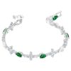 Lắc tay Swarovski Perfection Crystal xanh mix ngọc trai và đá xanh