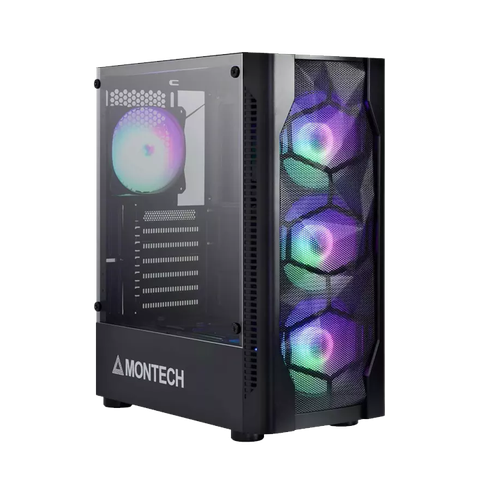 CASE MONTECH X1 BLACK (4 FAN RGB) NEW