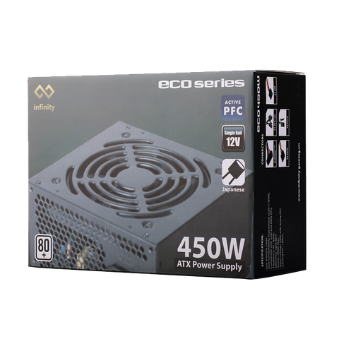 PSU NGUỒN INFINITY 450W ECO 80 PLUS SINGLE RAIL NEW BH 36T