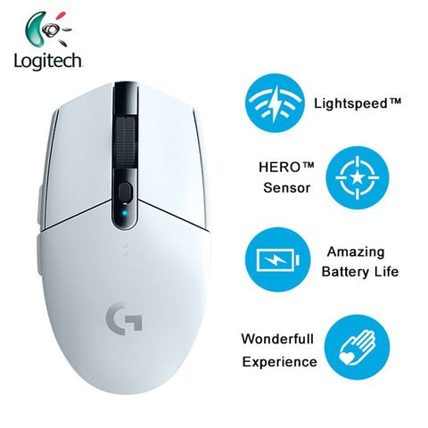 CHUỘT GAMING LOGITECH G304 LIGHTSPEED WIRELESS (HERO) WHITE NEW BH 24T