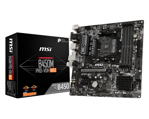 MAIN AMD MSI B450M PRO-VDH MAX (Socket AM4, ATX) NEW BH 36T