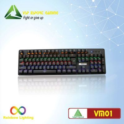 BÀN PHÍM CƠ VSP VM01 ESPORT GAMING LED RAINBOW NEW BH 12T