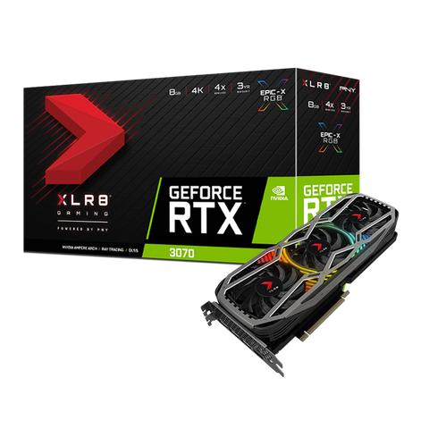 VGA PNY RTX 3070 8GB GDDR6 XLR8 RGB EPIC-X TRIPLE NEW BH 36T