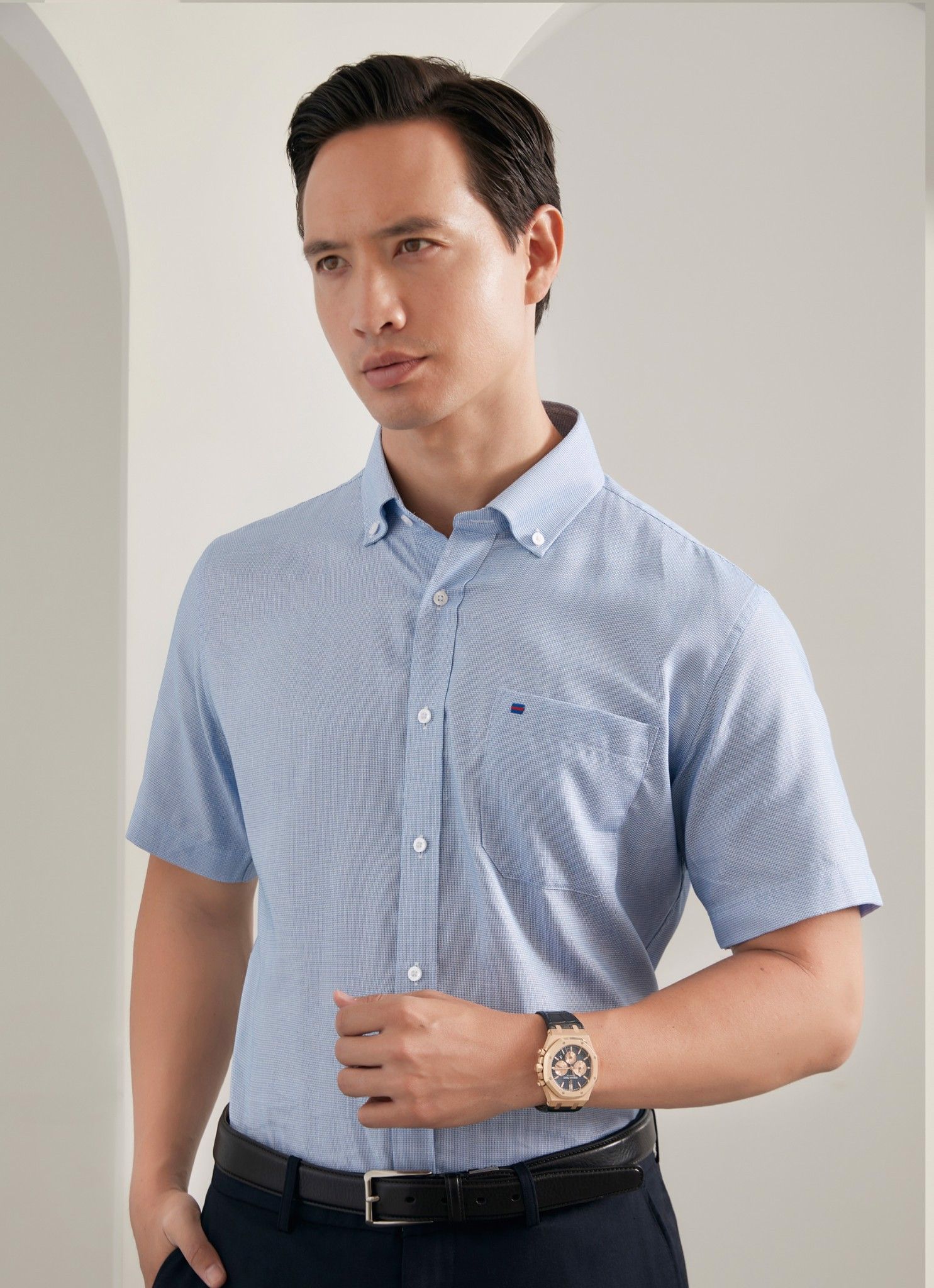 Áo sơ mi Nam Nhật Bản Uniqlo 414551  67 Blue