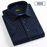  Áo sơ mi nam cộc tay họa tiết hoa nhí xanh tím than – 809 