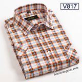  Sơ mi Ngắn tay kẻ caro đỏ V817 