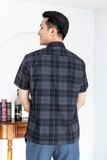  Sơ mi ngắn tay caro đen mã NC131 