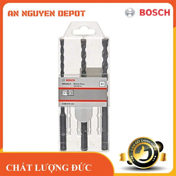 Bộ 3 mũi khoan SDS+ plus 1 (6/8/10*160mm) (Mới)