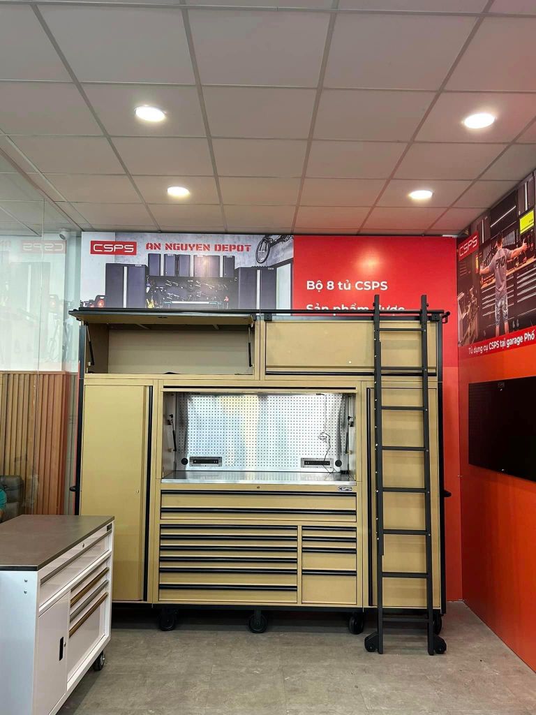 Bộ tủ dụng cụ 280cm màu nâu