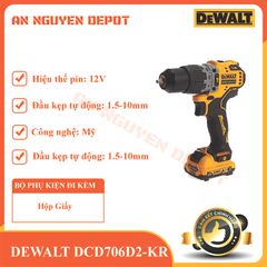 Máy khoan cầm tay 12V DEWALT DCD706D2-KR