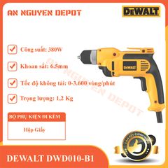 Máy khoan cầm tay 380W- 6.5mm DEWALT DWD010-B1