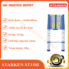 Thang nhôm rút đơn Starken ST144I Màu Xanh