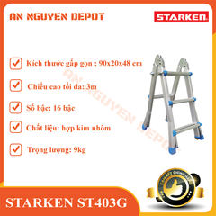 Thang nhôm chữ A trượt Starken ST403G