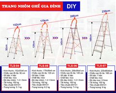 Thang ghế inox 4 bậc DIY TLS-04