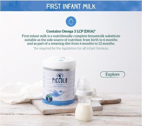 Sữa Piccolo Organic 1 Infant Milk Powder From Birth (từ sơ sinh) 800g