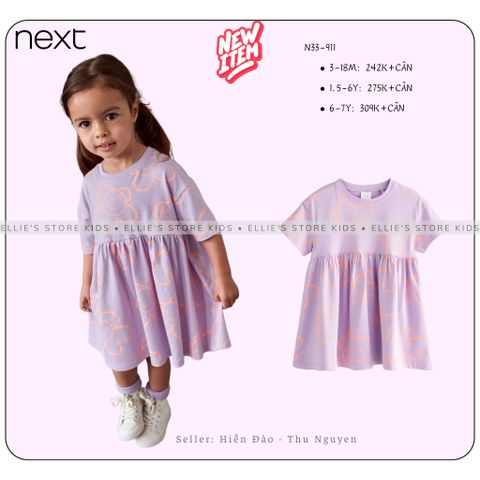 Váy hoạ tiết ngắn tay NEXT N33911