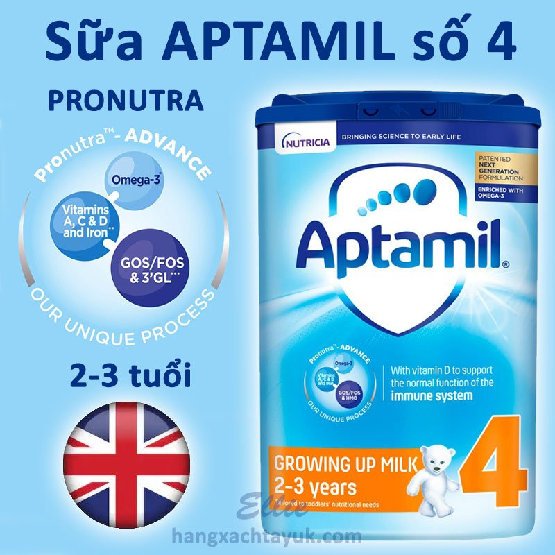 Sữa Aptamil số 4 trên 2 tuổi 800g Pronutra Hàng Anh nội địa