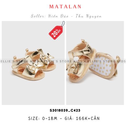 Giày baby MATALAN nơ vàng