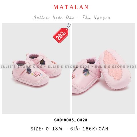 Giày baby MATALAN bít mũi hoa hồng