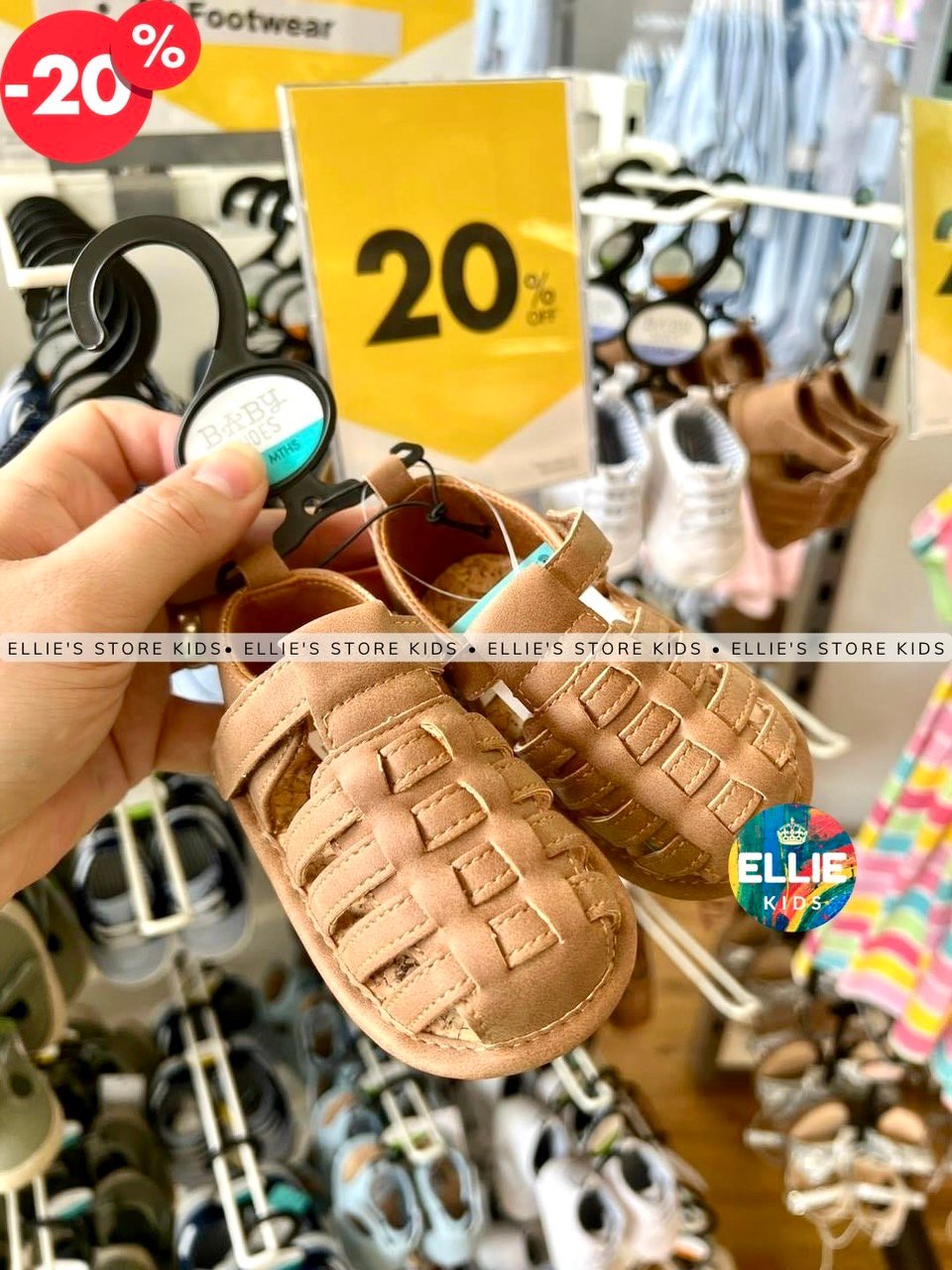 Giày baby MATALAN dây đan nâu