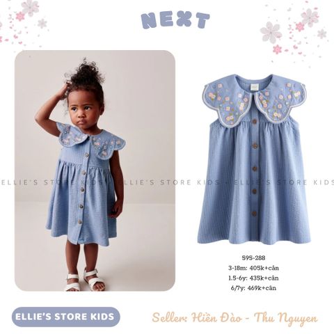 Váy NEXT bé gái cổ bèo thêu 595-288