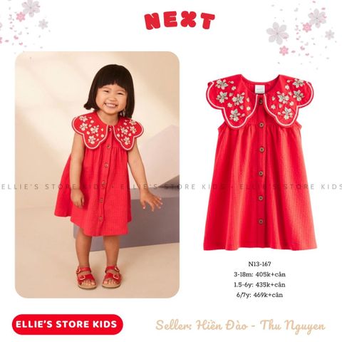 Váy NEXT bé gái cổ bèo thêu N13-167