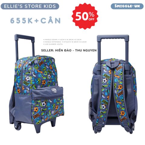 Vali kéo xám SMIGGLE cho bé tiểu học