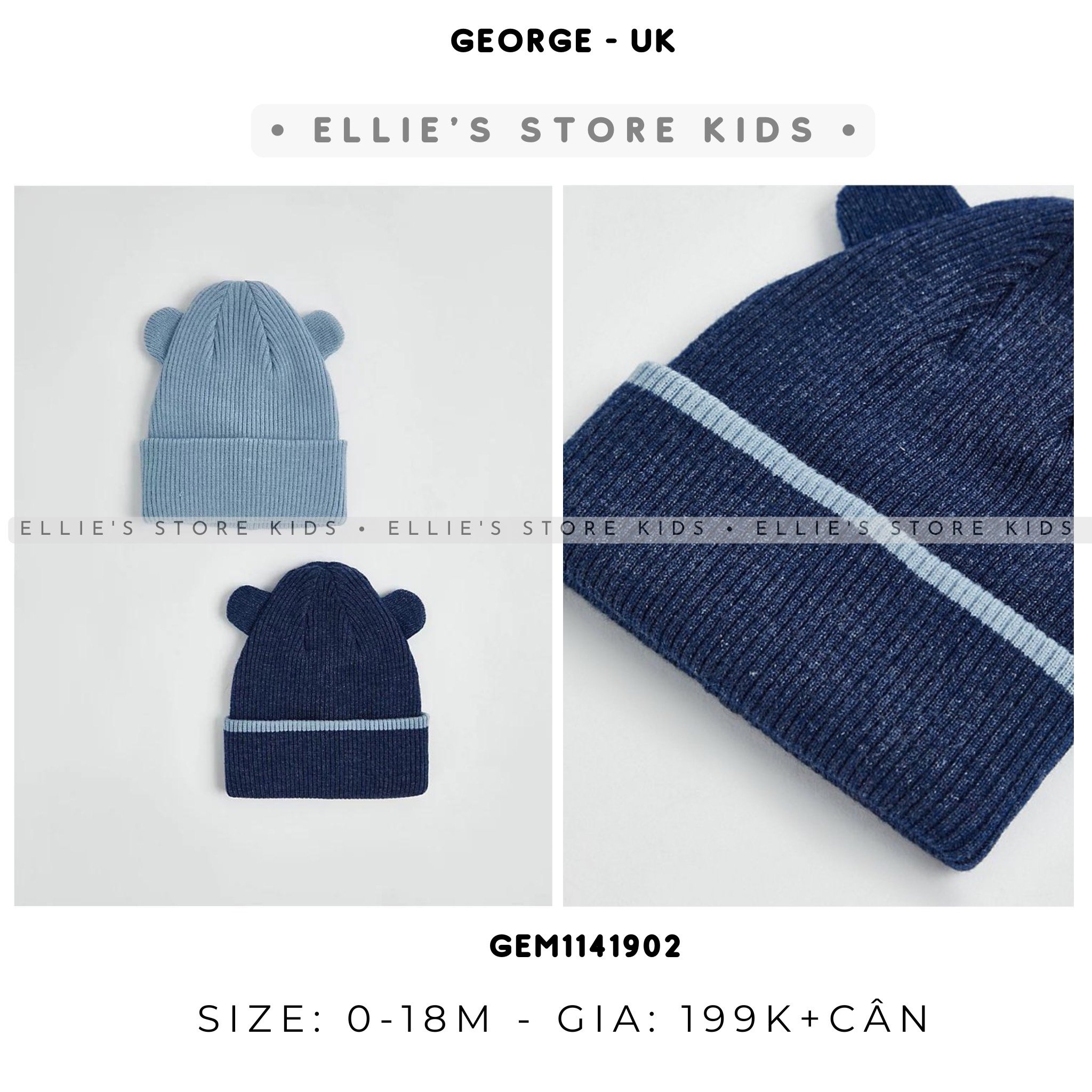 Set mũ len xanh baby GEORGE