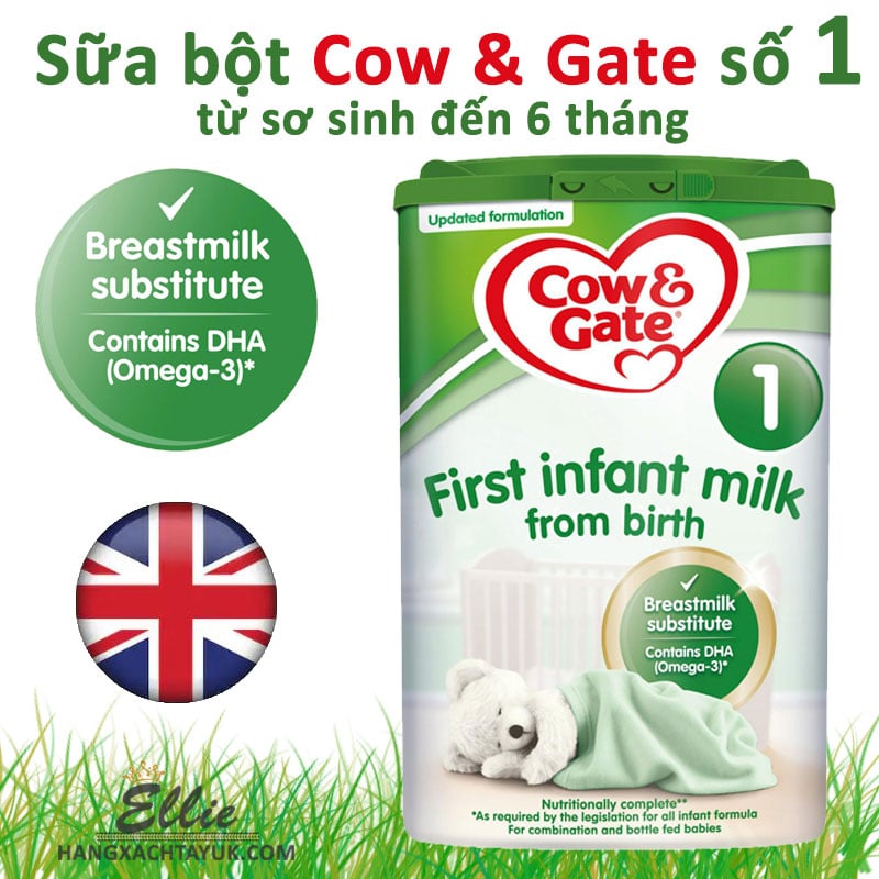 Sữa bột Cow & Gate số 1 First Baby Milk Formula From Birth 800g