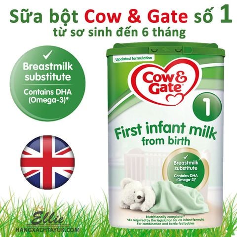 Sữa bột Cow & Gate số 1 First Baby Milk Formula From Birth 800g