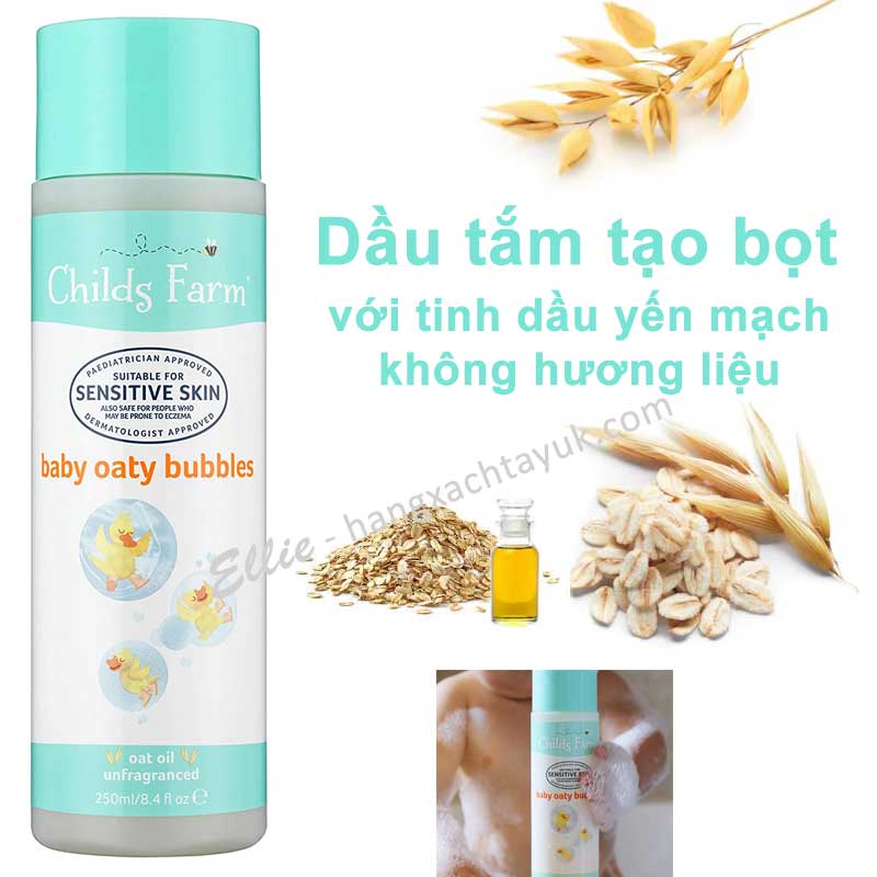 Childs Farm Baby Oaty Bubbles - Dầu tắm không mùi tinh dầu yến mạch CF625  250ml