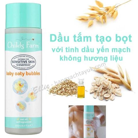 Childs Farm Baby Oaty Bubbles - Dầu tắm không mùi tinh dầu yến mạch CF625  250ml